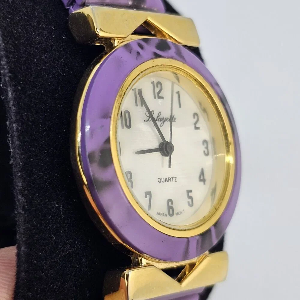 Lafayette Women's‎ Watch 27MM Cream Dial Purple Expandable Band 6